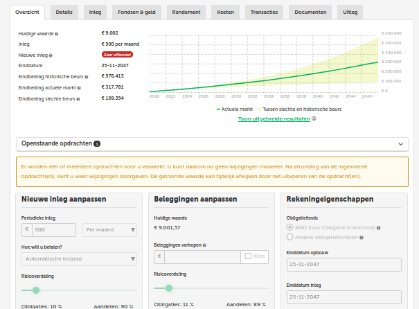 Screenshot BND account