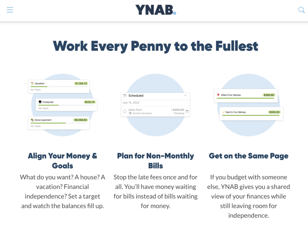 Opties met de YNAB app
